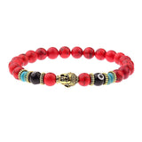 Amader Charm Buddha & Evil Eye 8mm Elastic Round Bright Black Stone Chakra Bracelets - Tania's Online Closet, LLC