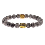Amader Charm Buddha & Evil Eye 8mm Elastic Round Bright Black Stone Chakra Bracelets - Tania's Online Closet, LLC