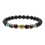 Amader Charm Buddha & Evil Eye 8mm Elastic Round Bright Black Stone Chakra Bracelets - Tania's Online Closet, LLC