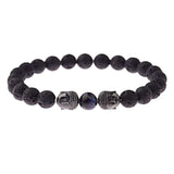 Amader Charm Buddha & Evil Eye 8mm Elastic Round Bright Black Stone Chakra Bracelets - Tania's Online Closet, LLC