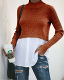 Autumn Winter Black Knit Sweater Long Sleeve Shirt - Tania's Online Closet, LLC