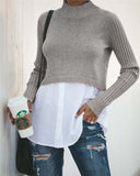 Autumn Winter Black Knit Sweater Long Sleeve Shirt - Tania's Online Closet, LLC