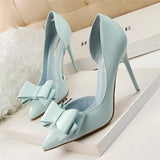 Women pumps sweet bowknot side women heels - Tania's Online Closet, LLC