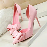 Women pumps sweet bowknot side women heels - Tania's Online Closet, LLC