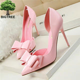 Women pumps sweet bowknot side women heels - Tania's Online Closet, LLC