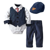 Baby Suits Boy Clothes Romper + Vest + Hat Formal Outfit - Tania's Online Closet, LLC