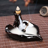 Backflow Incense Burner Waterfall Incense Cone Sticks Holder Home Decor - Tania's Online Closet, LLC