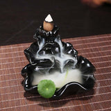 Backflow Incense Burner Waterfall Incense Cone Sticks Holder Home Decor - Tania's Online Closet, LLC