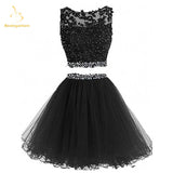 Bealegantom 2021 Black Two Piece Tulle Short Graduation Homecoming Dresses For Juniors - Tania's Online Closet, LLC
