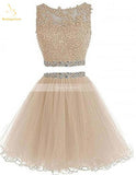 Bealegantom 2021 Black Two Piece Tulle Short Graduation Homecoming Dresses For Juniors - Tania's Online Closet, LLC