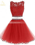Bealegantom 2021 Black Two Piece Tulle Short Graduation Homecoming Dresses For Juniors - Tania's Online Closet, LLC