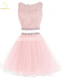 Bealegantom 2021 Black Two Piece Tulle Short Graduation Homecoming Dresses For Juniors - Tania's Online Closet, LLC