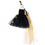 Black Gold Flower Petals Tutu Dress Tulle Girls Evening Pageant Dress - Tania's Online Closet, LLC