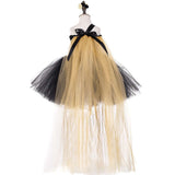 Black Gold Flower Petals Tutu Dress Tulle Girls Evening Pageant Dress - Tania's Online Closet, LLC