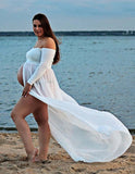 Black White Sexy Maternity Dresses for Photo Shoot Photography Strapless Maxi Dress - Tania's Online Closet, LLC