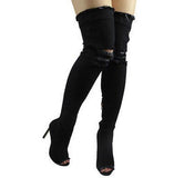 Women Thigh High Jean Boots - Tania's Online Closet, LLC