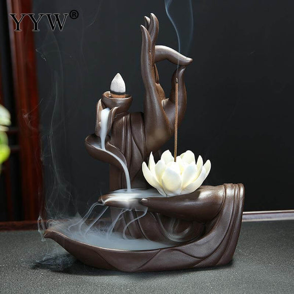 Buddha Hand Incense Burners Backflow Incense Burner Holder - Tania's Online Closet, LLC