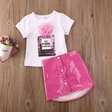 CANIS Summer Toddler kids Baby Girl Short Sleeve 3D Flower Fashion Outfits 2021 - Tania's Online Closet, LLC
