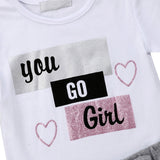 Children Set Short Sleeves Tops T-shirt Denim Skirt Set 1-6Y - Tania's Online Closet, LLC