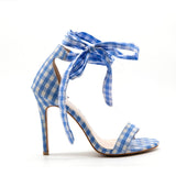 Classic Sandals Women Shoes Scottish Plaid High Heels Cross-Tied Ladies Shoes Ankle Strap High Heel - Tania's Online Closet, LLC