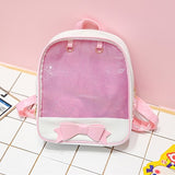 Clear Transparent Backpacks Bow-knot Bags School Bags - Tania's Online Closet, LLC
