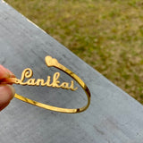 Double Layer Nameplate Bangle Personalized Custom Cuff Bangles - Tania's Online Closet, LLC