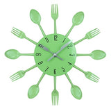 Cutlery Metal Kitchen Wall Clock Spoon Fork Creative Quartz Wall Mounted Clocks Modern Design - Tania's Online Closet, LLC