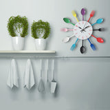 Cutlery Metal Kitchen Wall Clock Spoon Fork Creative Quartz Wall Mounted Clocks Modern Design - Tania's Online Closet, LLC