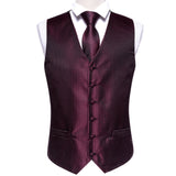 Designer Mens Classic Black Paisley Jacquard Silk Waistcoat Vests Handkerchief Tie Vest Suit Pocket Square Set - Tania's Online Closet, LLC