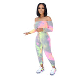 Tie Dye Print Women Sport Two Piece Set Tracksuit - Tania's Online Closet, LLC