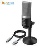 FIFINE USB Microphone for Mac laptop and Computers for Recording Streaming Twitch Voice overs Podcasting for Youtubers - Tania's Online Closet, LLC