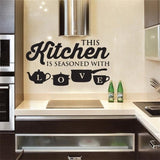 Fashion Elements Kitchen Restaurant Creative Carved Wall Stickers LOVE Environmental Protection PVC Waterproof Removable Wall - Tania's Online Closet, LLC