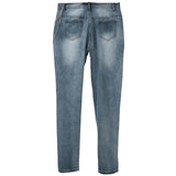 Fashion Ripped Chain Stitching Big Hole Denim Jeans Women Streetwear - Tania's Online Closet, LLC