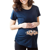 Women Maternity O-Neck twins short-sleeved T-shirt - Tania's Online Closet, LLC