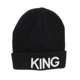 Unisex Hat Letter KING QUEEN Print Couple Cap Beanies - Tania's Online Closet, LLC