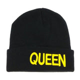 Unisex Hat Letter KING QUEEN Print Couple Cap Beanies - Tania's Online Closet, LLC