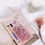 For Samsung Galaxy Love Heart Stars Liquid Sand Quicksand Glitter Case With Sparkles Cover - Tania's Online Closet, LLC