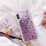 For Samsung Galaxy Love Heart Stars Liquid Sand Quicksand Glitter Case With Sparkles Cover - Tania's Online Closet, LLC