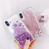 For Samsung Galaxy Love Heart Stars Liquid Sand Quicksand Glitter Case With Sparkles Cover - Tania's Online Closet, LLC