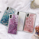 For Samsung Galaxy Love Heart Stars Liquid Sand Quicksand Glitter Case With Sparkles Cover - Tania's Online Closet, LLC