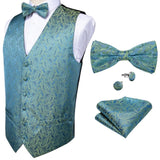 Formal Dress Wedding Suit Vest- Formal Business Men Tuxedo Waistcoat Vest - Bow Tie- Set - Tania's Online Closet, LLC