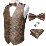 Formal Dress Wedding Suit Vest- Formal Business Men Tuxedo Waistcoat Vest - Bow Tie- Set - Tania's Online Closet, LLC