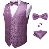 Formal Dress Wedding Suit Vest- Formal Business Men Tuxedo Waistcoat Vest - Bow Tie- Set - Tania's Online Closet, LLC