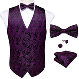 Formal Dress Wedding Suit Vest- Formal Business Men Tuxedo Waistcoat Vest - Bow Tie- Set - Tania's Online Closet, LLC