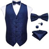 Formal Dress Wedding Suit Vest- Formal Business Men Tuxedo Waistcoat Vest - Bow Tie- Set - Tania's Online Closet, LLC
