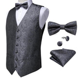 Formal Dress Wedding Suit Vest- Formal Business Men Tuxedo Waistcoat Vest - Bow Tie- Set - Tania's Online Closet, LLC