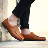 Genuine Leather Men Casual Shoes 2019 Mens Loafers Moccasins Breathable Slip - Tania's Online Closet, LLC