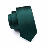 Green Solid Pre-Bow Tie Silk Ties For Men Suspenders Handkerchief Cufflink Set Barry.Wang Designer - Tania's Online Closet, LLC