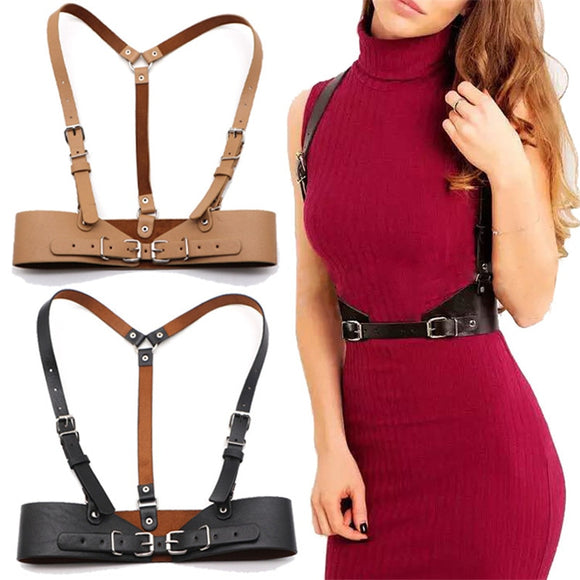 Women Leather Body Harness Chest Belts - Tania's Online Closet, LLC