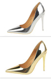 Gold, Silver & Black Thin Heel New Arrival Pumps - Tania's Online Closet, LLC